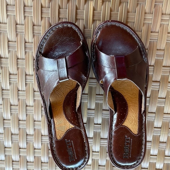 Born leather chunky strap slip on sandals size 7 - Picture 13 of 14